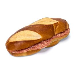 Laugenbrötli mit Salami
